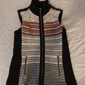 Ruff Hewn Black and Gray Cowl Neck Sweater Vest